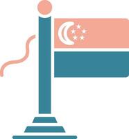Singapore Flag Efficient Flat Badge vector