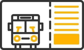 Monthly Bus Pass Line Two Color vector