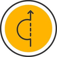Temporary Road Detour Sign Line Two Color vector