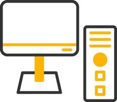 High Performance Desktop Computer Line Two Color vector