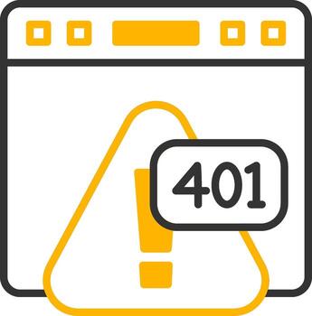 error 401 no autorizado acceso intento línea dos color vector