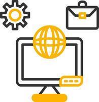 Global Freelance Platform Access Line Two Color vector