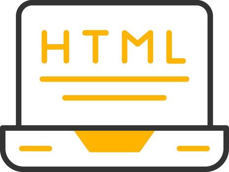 HTML Markup File Icon Line Two Color vector