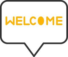 Warm Welcome Message Line Two Color vector