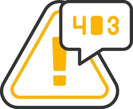 Error 403 Access Forbidden Line Two Color vector