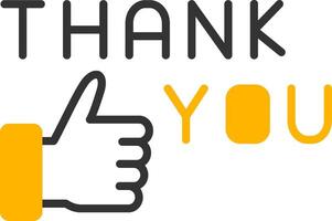 Heartfelt Thank You Note Line Two Color vector
