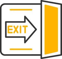 Highway Exit Direction Board Line Two Color vector