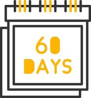 60 Days Guarantee Sign Line Two Color vector