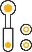 Quick Release Ratchet Tool Line Two Color vector