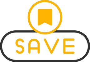 Save Changes Button Line Two Color vector