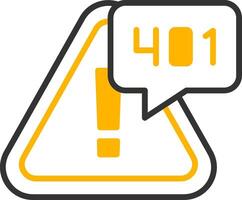 Error 401 Unauthorized Access Line Two Color vector