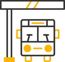Covered Bus Shelter Line Two Color vector