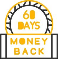 60 Days Refund Policy Line Two Color vector