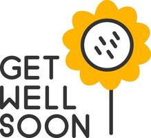 Wishing You a Speedy Recovery Line Two Color vector