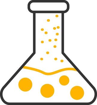 Conical Flask Experiment Tool Line Two Color vector