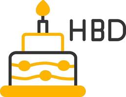 Personalized Birthday Greeting Line Two Color vector