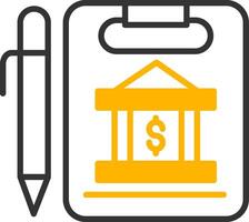 Signed Loan Agreement Document Line Two Color vector