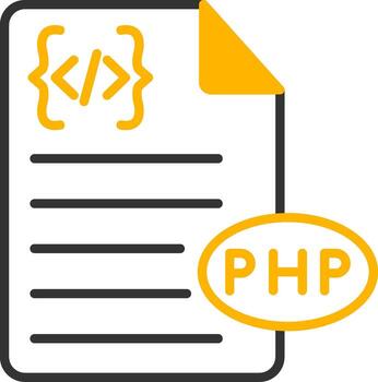 PHP Backend Script File Line Two Color vector