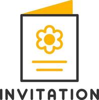 Formal Event Invitation Line Two Color vector