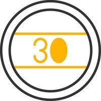 Legal Speed Limit Sign Line Two Color vector