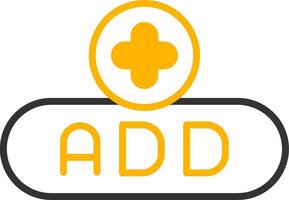 Add New Item Button Line Two Color vector