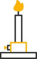 Bunsen Burner Flame Tool Line Two Color vector