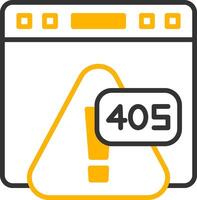 Error 405 Method Not Allowed Warning Line Two Color vector