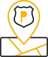 Police Station Geo Locator Line Two Color vector