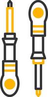 Standard Flathead Screwdriver Line Two Color vector