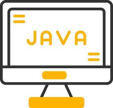 Java desarrollo equipo símbolo línea dos color vector