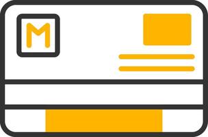 Rechargeable Metro Card Pass Line Two Color vector