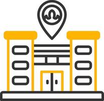 Fire Brigade Station Pin Line Two Color vector