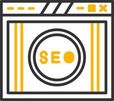 SEO Optimization Strategy Panel Line Two Color vector