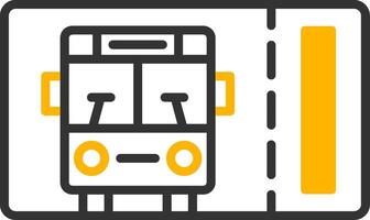 Printed Bus Ticket Line Two Color vector