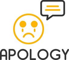 Sincere Apology Statement Line Two Color vector