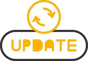 Update Record Button Line Two Color vector