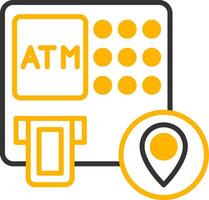 ATM Cash Machine Locator Line Two Color vector