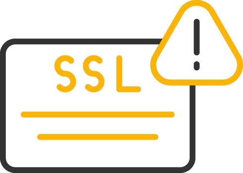 ssl certificado verificación error línea dos color vector