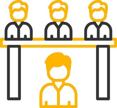 candidato entrevista discusión escena línea dos color vector