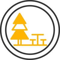 Highway Rest Area Icon Line Two Color vector