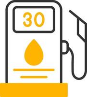 Roadside Gas Station Sign Line Two Color vector