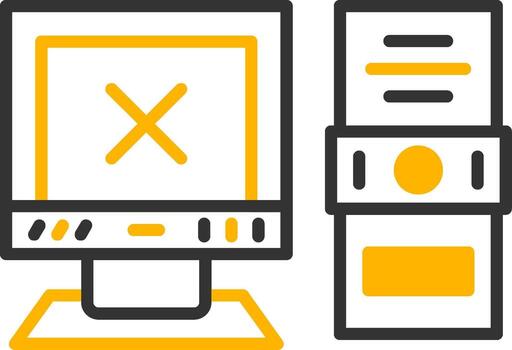 Obsolete Technology Replacement Need Line Two Color vector