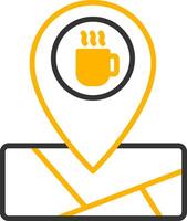 Coffee Shop Geo Location Line Two Color vector