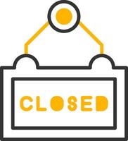 Closed Store Notice Sign Line Two Color vector