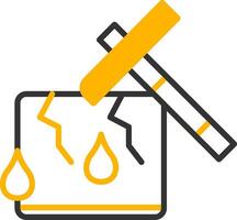 Ice Breaking Water Symbol Line Two Color vector