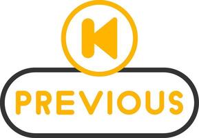 Previous Step Button Line Two Color vector