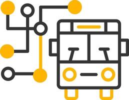 Detailed Bus Route Map Line Two Color vector
