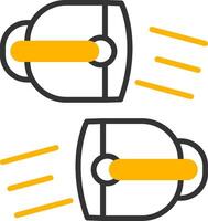 Front Headlight Beam Line Two Color vector