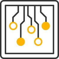 Electric Circuit Board Design Line Two Color vector