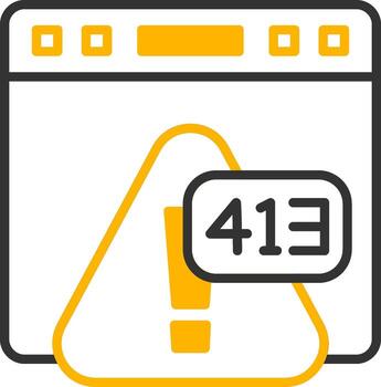 Error 413 Payload Too Large Error Line Two Color vector